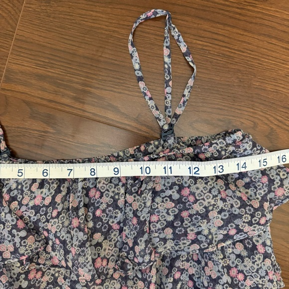 INC Silk Removable Strap Ruffle Tank Floral Top Size 6 Blue Pink Purple White - Picture 8 of 10